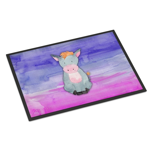 Carolines Treasures 18 x 27 in. Donkey Watercolor Indoor or Outdoor Mat - BB7415MAT
