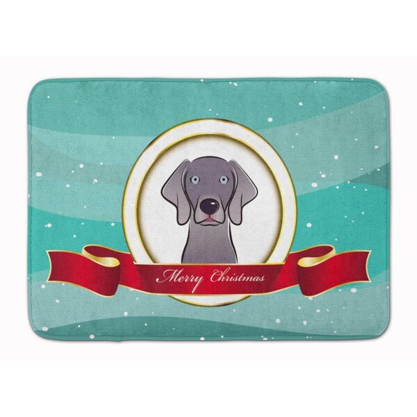 Carolines Treasures Weimaraner Merry Christmas Machine Washable Memory Foam Mat - BB1541RUG