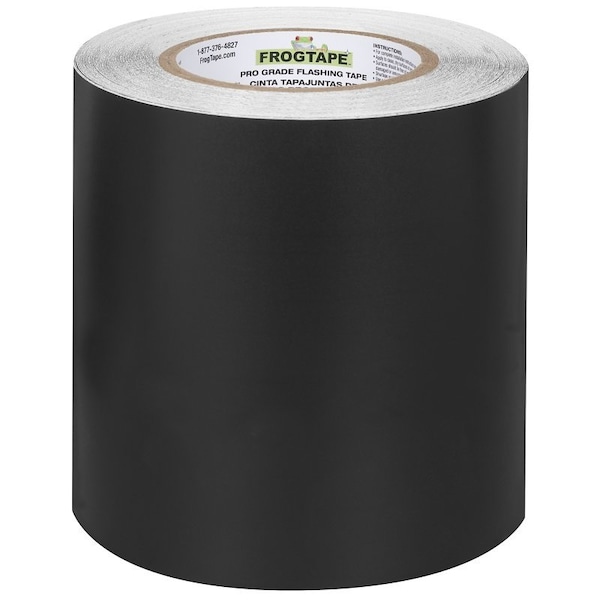 Frogtape Flashing Tape, 75 ft L, 6 in W, Black, Acrylic Adhesive - 105725