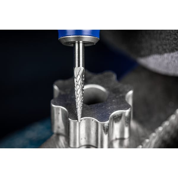 Pferd Carbide Bur - Tree Shape (Pointed), DBL Cut - 1/8" x 3/8" x 1/8" Shank - SG-43 - 23362