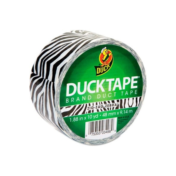 Shurtech Brands Duck Colored Duct Tape, 1.88"W x 10 yds - 3" Core - Zebra - 1398132