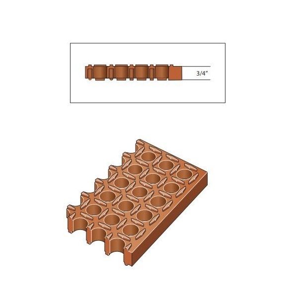 Rhino Mats M-Series Drainage Mat, Rubber, Drainage Holes, 39 in W x 58 in L, Terra Cotta - M-3958R