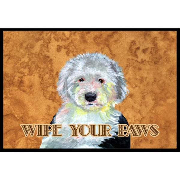 Jensendistributionservices 24 X 36 In. Old English Sheepdog Wipe Your Paws Indoor Or Outdoor Mat - MI2553956