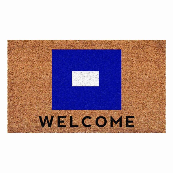 Calloway Mills Personalized Door Mat, Blue, White, Black, Natural, 24 in W x 36 in L - 108122436P