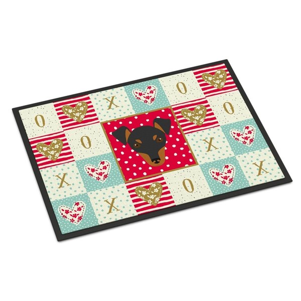 Carolines Treasures 18 x 27 in. Manchester Toy Terrier Love Indoor or Outdoor Mat - CK5218MAT