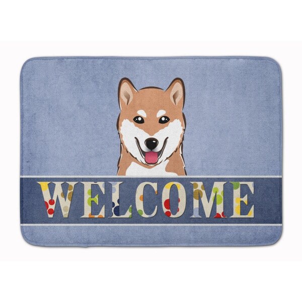 Carolines Treasures Shiba Inu Welcome Machine Washable Memory Foam Mat - BB1411RUG