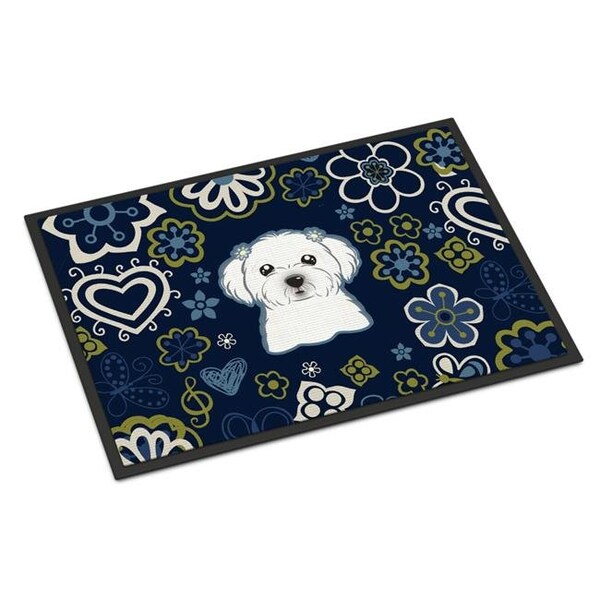 Carolines Treasures Carolines Treasures BB5059JMAT 24 x 36 in. Blue Flowers Maltese Indoor or Outdoor Mat - BB5059JMAT