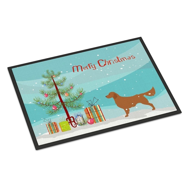 Carolines Treasures Golden Retriever Merry Christmas Tree Indoor or Outdoor Mat 18x27 - BB2922MAT