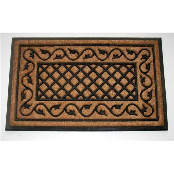 Geo Crafts Geo Crafts G336-39 Ivy Border 24 x 39 in. Rubber Back Lattice Doormat - G336-39 IVY BORDER
