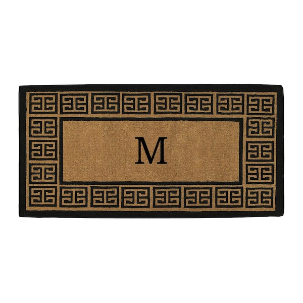 Calloway Mills Monogram Door Mat, Natural, Black, 36 in W x 72 in L - 180093672M