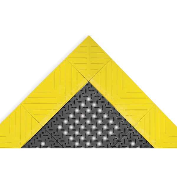 Notrax Interlocking Drainage Mat, 3 ft L x 3 ft W, 1 in Thickness, PVC, Diamond, Black - 620S3636BY