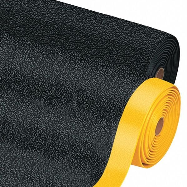 Partners Brand Antifatigue Mat, 8 ft L x 3 ft W, .38 in Thickness, Non-Directional Top, Black - MAT264BK