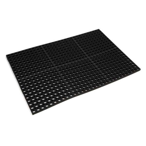 Wearwell Drainage Runner, Rubber, Smooth, 3 ft. W x 20 ft. L, Black - 474
