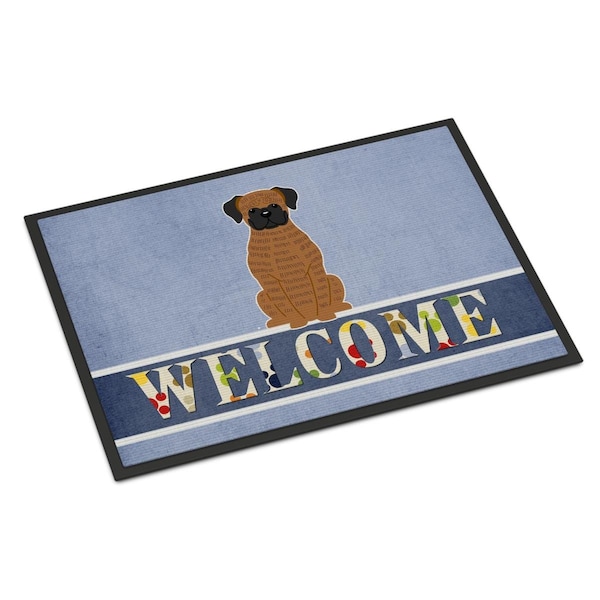 Carolines Treasures 18 x 27 in. Brindle Boxer Welcome Indoor or Outdoor Mat - BB5698MAT