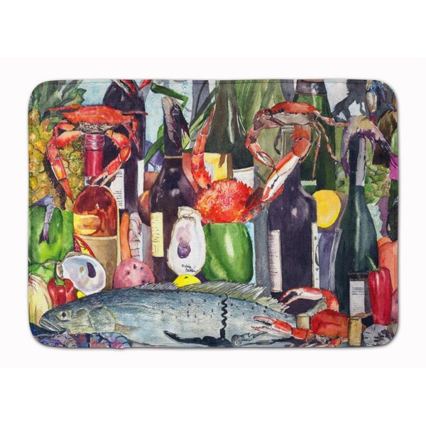 Carolines Treasures Wine and Speckled Trout Machine Washable Memory Foam Mat - 8916RUG