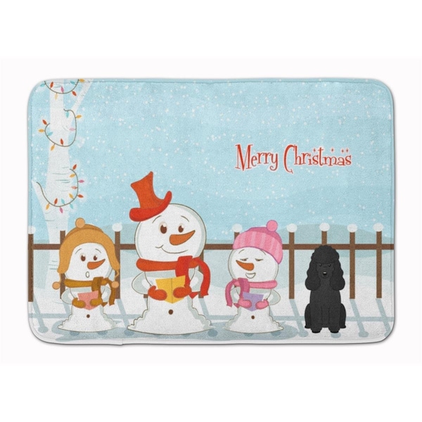 Carolines Treasures Merry Christmas Carolers Poodle Black Machine Washable Memory Foam Mat - BB2402RUG