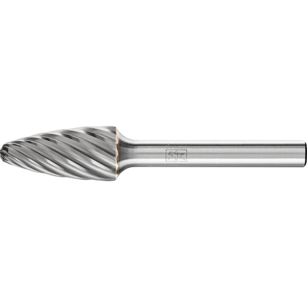 Pferd Carbide Bur - Tree Shape, INOX Cut - 1/2" x 1" x 1/4" Shank - SF-5 - 24727