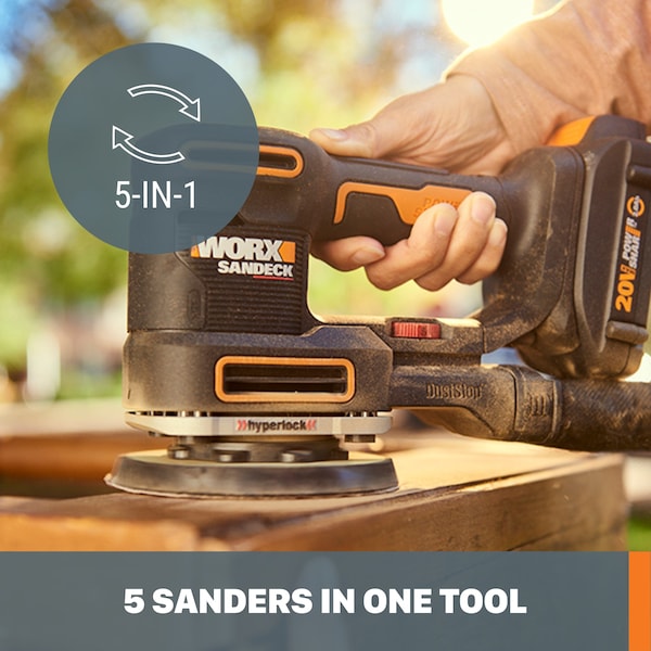 Worx 20V Power Share Sandeck 5-in-1 Cordless Multi-Sander - WX820L