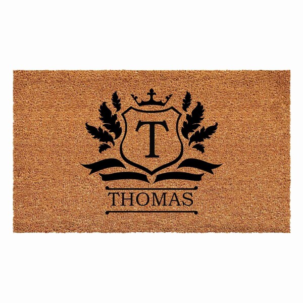 Calloway Mills Monogram Door Mat, Black, Natural, 24 in W x 48 in L - 108242448T