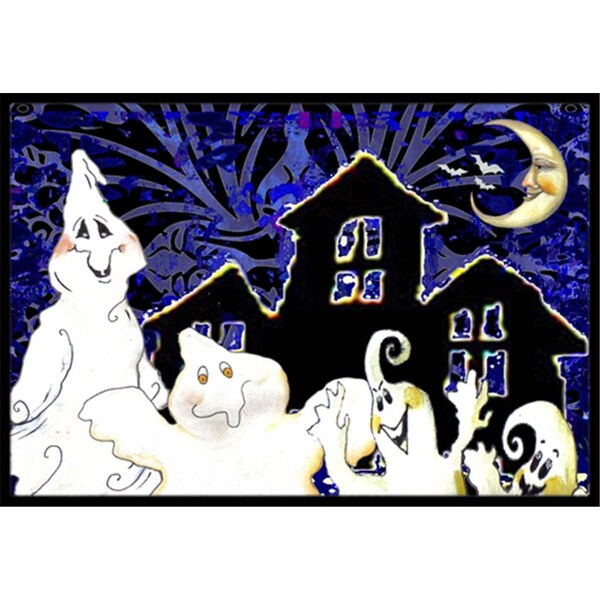 Carolines Treasures The Gangs All Here Ghosts Halloween Indoor and Outdoor Mat- 18 x 27 in. - PJC1072MAT