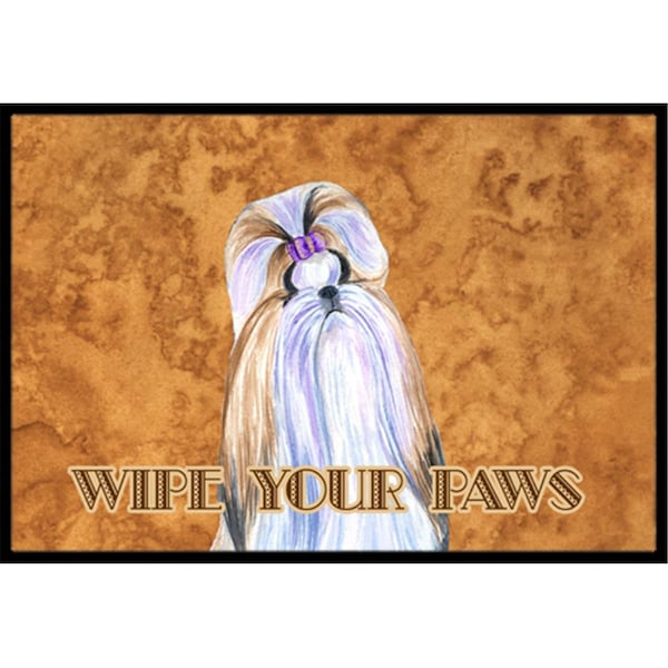 Jensendistributionservices 24 X 36 In. Shih Tzu Wipe Your Paws Indoor Or Outdoor Mat - MI2553971
