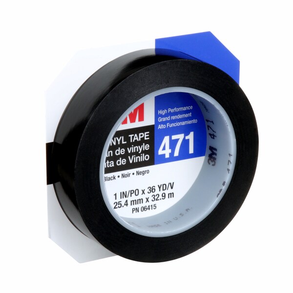 3M VnylTp471Blck, 1nx36yd, 36ndvd, PK6 - 471