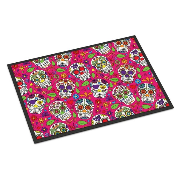 Carolines Treasures Day of the Dead Pink Indoor or Outdoor Mat, 24 x 36 in. - BB5115JMAT