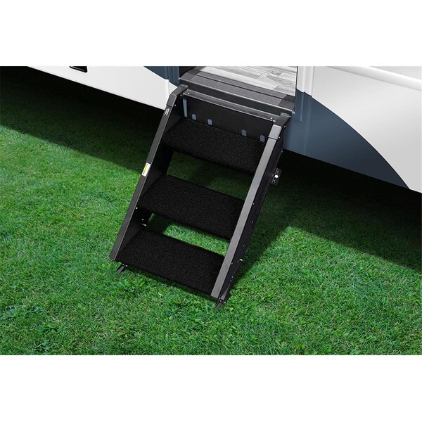 Prest-O-Fit Presto Fit 20242 17.5 in. StepAbove RV Entry Step Rug, Obsidian Black - 3 Piece - P2G-20242
