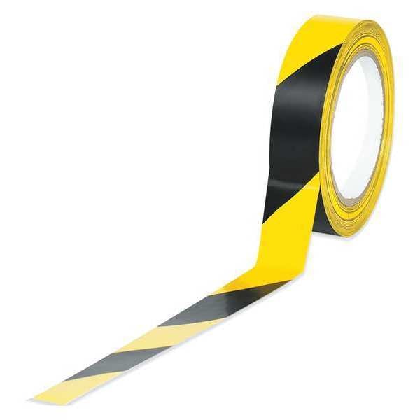 Partners Brand Tape Logic Striped Vinyl Tape, 7.0 Mil, 1" x 36 yds., Black/Yellow, 3/Case - T91363PKBY