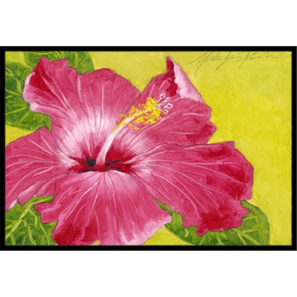 Carolines Treasures Hot Pink Hibiscus by Malenda Trick Indoor or Outdoor Mat- 24 x 36 - TMTR0317JMAT