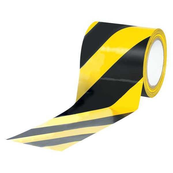 Partners Brand Tape Logic Striped Vinyl Tape, 7.0 Mil, 4" x 36 yds., Black/Yellow, 12/Case - T9436BY