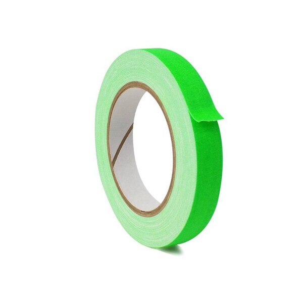 Wod Tape GTMC12F Premium Grade Gaffer Tape Fluorescent Green 1.5 in. X 60 yds., 32PK - WOD GTMC12F-01500-32-60-FGR