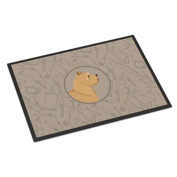 Carolines Treasures 18 x 27 in. Norwich Terrier in the Kitchen Indoor or Outdoor Mat - CK2198MAT