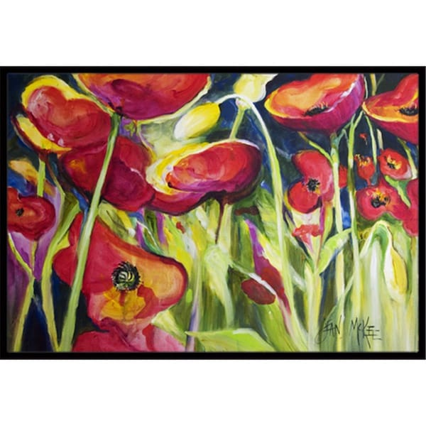 Carolines Treasures Red Poppies Indoor and Outdoor Mat- 24 x 36 in. - JMK1121JMAT