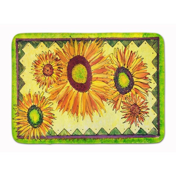 Carolines Treasures Flower Sunflower Machine Washable Memory Foam Mat - 8060RUG