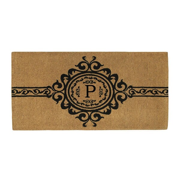 Calloway Mills Monogram Door Mat, Black, Natural, 24 in W x 36 in L - 180072436P
