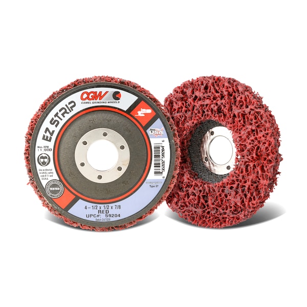 Cgw Abrasives Strip Whl, 4.5x5/8-11, SC Extra CRS, Red - 59205