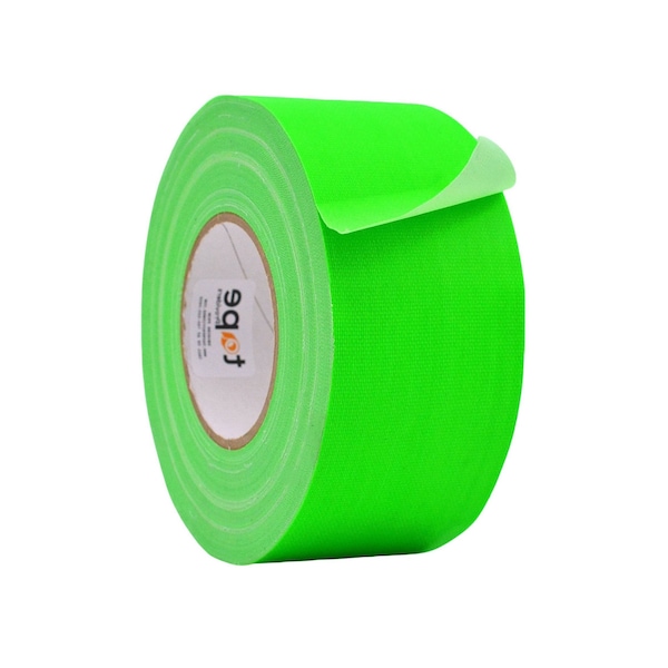 Wod Tape GTC12F Gaffer Tape Fluorescent Green 6 in. X 60 ft., 8PK - WOD GTC12F-06000-8-60-FGR