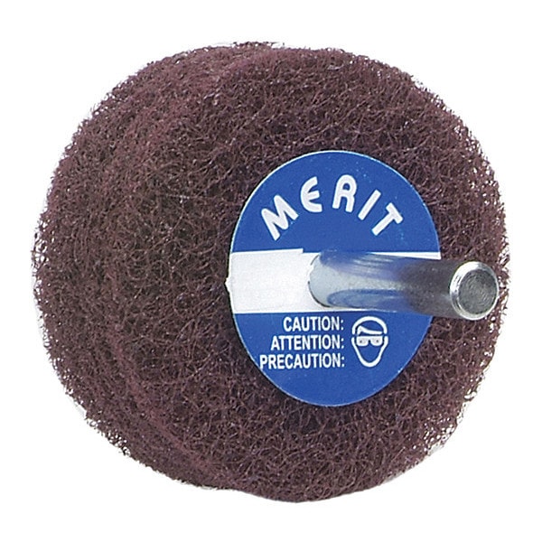Merit Non-Woven Disc Wheel, 2 in Dia, 1 in W, 1/4 in Arbor Hole - 08834131551