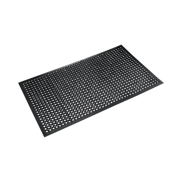 Crown Matting Technologies Safewalk-Light Heavy-Duty Anti-Fatigue Mat with Flow-Through Backing, Rubber, 36 x 120, Black - WS CT31BK