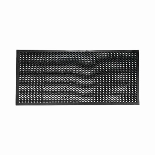 Crown Matting Technologies Safewalk-Light Heavy-Duty Anti-Fatigue Mat with Flow-Through Backing, Rubber, 36 x 120, Black - WS CT31BK
