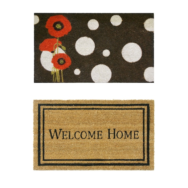 Rubber-Cal Modern Decor Coco Coir Door Mat, 18 x 30-Inch - 10-108-012