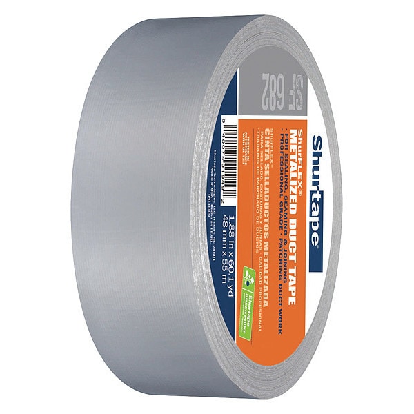 Shurtape Duct Tape, 55m L, 5-63/64 in. D, Silver - SF 682
