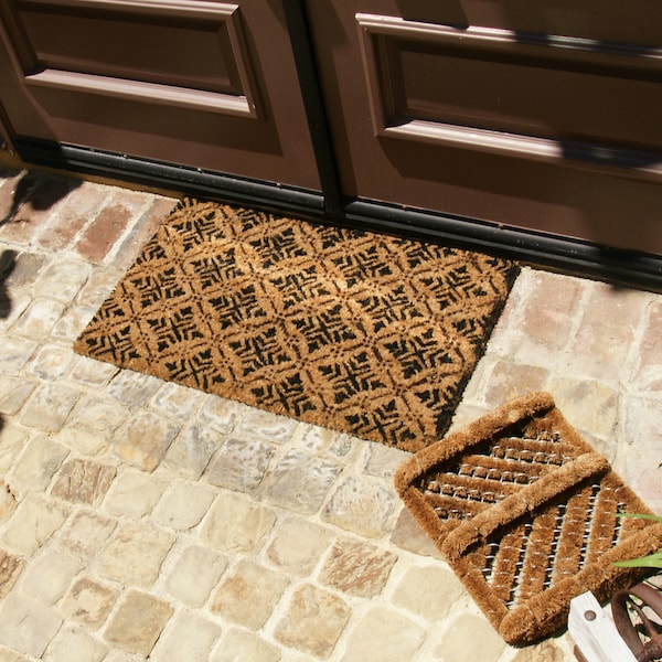 Rubber-Cal "French Country Doormat Kit" - 2 Coco Coir Doormats and 1 Boot Scraper - 10-108-014