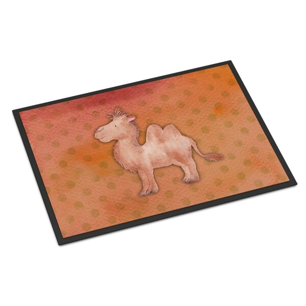 Carolines Treasures 24 x 36 in. Polkadot Camel Watercolor Indoor or Outdoor Mat - BB7393JMAT