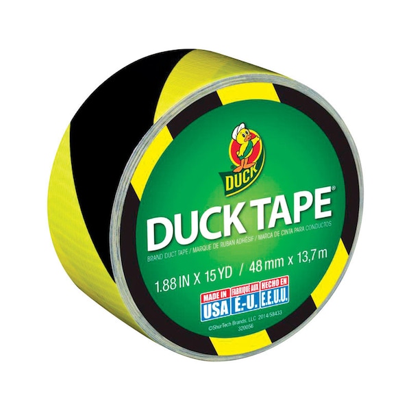 B & K Duck 1.88 in. W X 15 yd L Black/Yellow Stripe Duct Tape - 283972