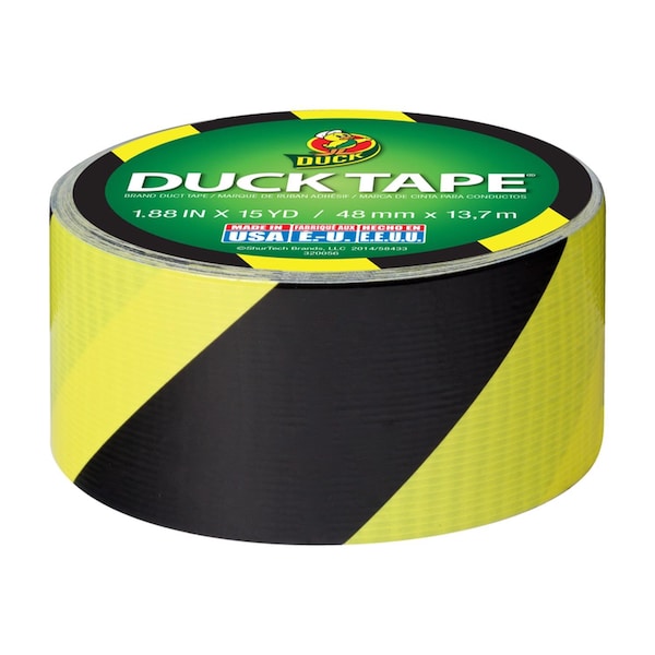 B & K Duck 1.88 in. W X 15 yd L Black/Yellow Stripe Duct Tape - 283972