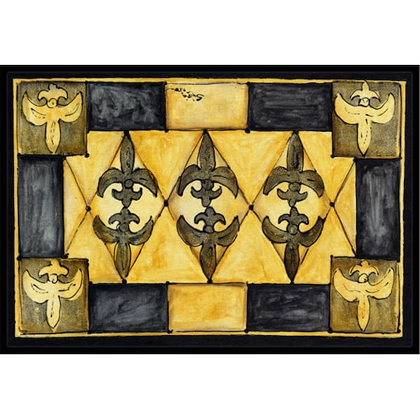 Carolines Treasures Fleur de lis Indoor Or Outdoor Mat - 18 x 27 in. - CA63624