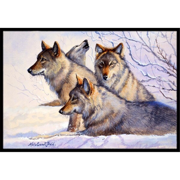 Carolines Treasures Wolves by Mollie Field Indoor or Outdoor Mat- 24 x 36 - FMF0007JMAT