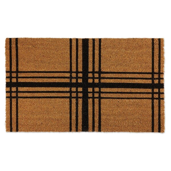 Made4Mansions 18 x 30 in. Black Farmhouse Plaid Doormat - MA2567616